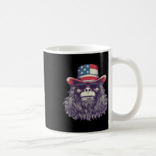 Bigfoot American Flagga Hat 4 juli Patriotic Sa Kaffemugg