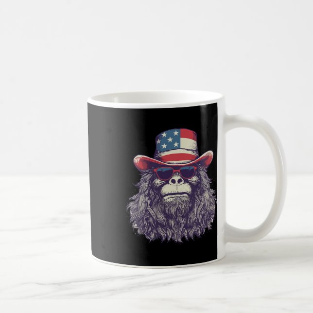Bigfoot American Flagga Hat 4 juli Patriotic Sa Kaffemugg (Höger)