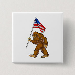 Bigfoot American Flagga Knapp