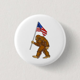Bigfoot American Flagga Knapp
