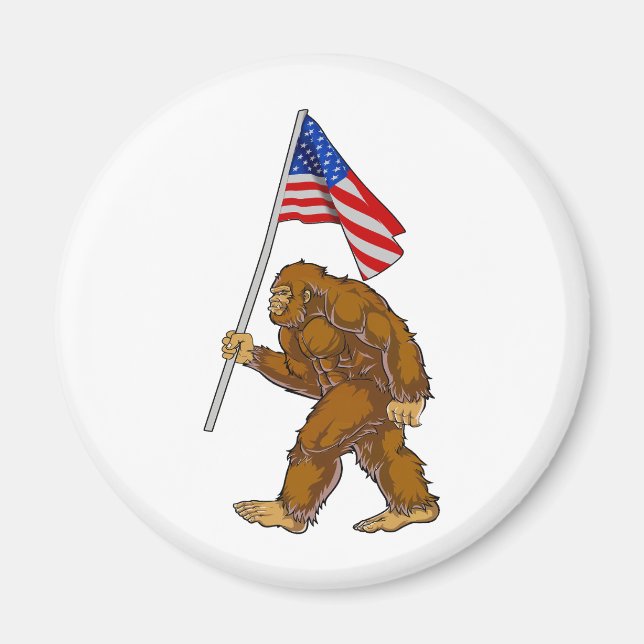 Bigfoot American Flagga Magnet (Framsidan)