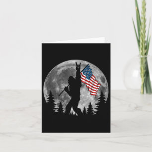 Bigfoot American Flagga Sasquatch Patriotic 4:e J. Kort
