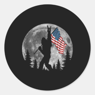 Bigfoot American Flagga Sasquatch Patriotic 4:e J. Runt Klistermärke
