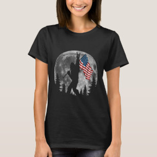 Bigfoot American Flagga Sasquatch Patriotic 4:e J. T Shirt
