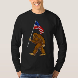 Bigfoot American Flagga T Shirt