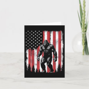 Bigfoot American USA flagga Patriotic 4:e juli Kort