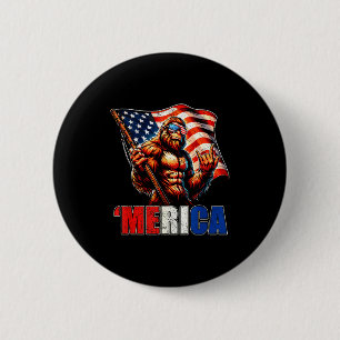 Bigfoot amerika rock amerikansk flagga patriotisk knapp