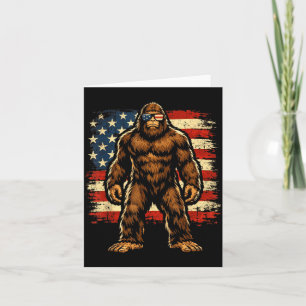Bigfoot Amerikansk Flagga Grafisk Patriotisk Sasqu Kort