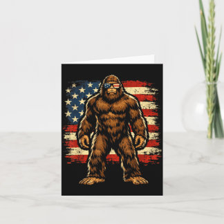 Bigfoot Amerikansk Flagga Grafisk Patriotisk Sasqu Kort