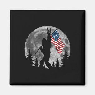 Bigfoot Amerikansk Flagga Sasquatch Patriotisk 4:e Magnet
