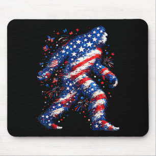 Bigfoot amerikansk flagga sasquatch patriotisk rol musmatta