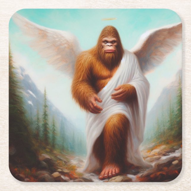 Bigfoot Angel Underlägg Papper Kvadrat (Framsidan)