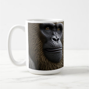 Bigfoot Ansikte Closeup Gorilla, Skunk Ape Kaffemugg