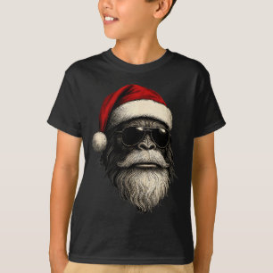 Bigfoot Ansikte Solglasögon Santa Jul Rolig Xmas S T Shirt