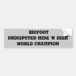 Bigfoot är kurragömmavärldsmästare! bildekal