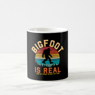 Bigfoot är Real Bigfoot Retro Design Kaffemugg