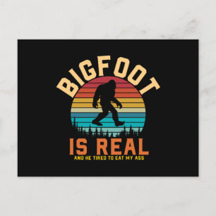 Bigfoot är Real Bigfoot Retro Design Vykort