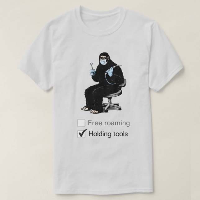 Bigfoot arbetar i en tandklinik T-Shirt (Design framsida)
