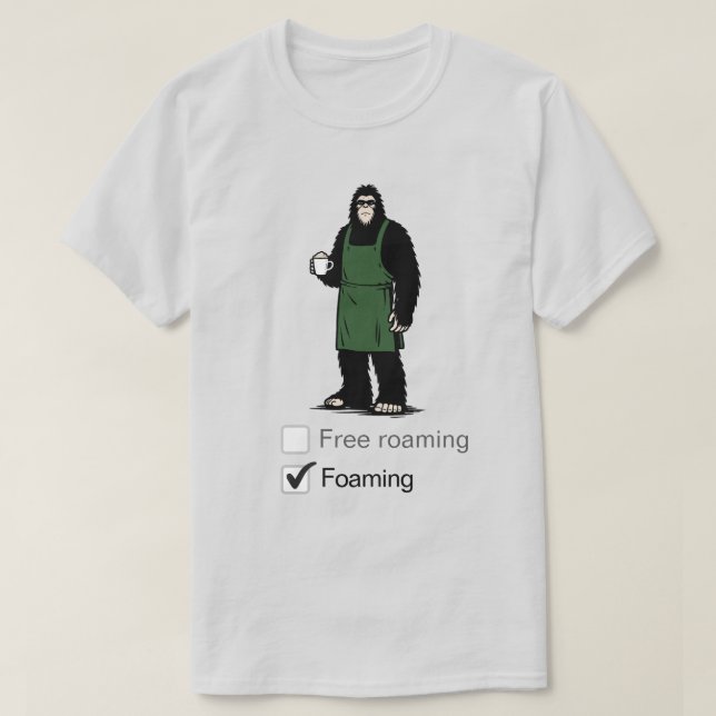 Bigfoot arbetar på kaffebuens T-Shirt (Design framsida)