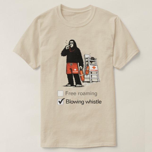 Bigfoot arbetar som livräddare T-Shirt (Design framsida)