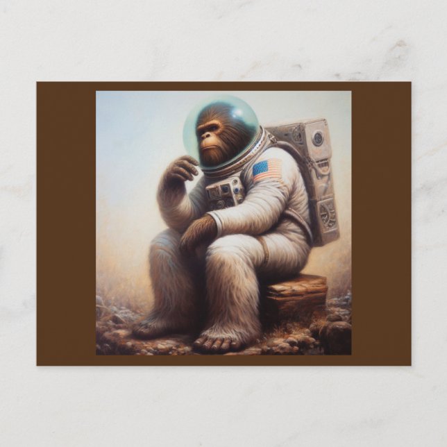 Bigfoot Astronaut Vykort (Framsida)