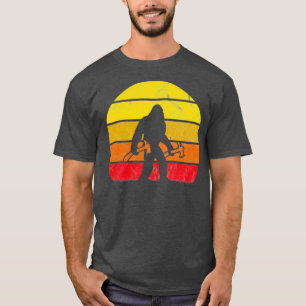 Bigfoot Ax Throwing Sasquatch Retro T Shirt