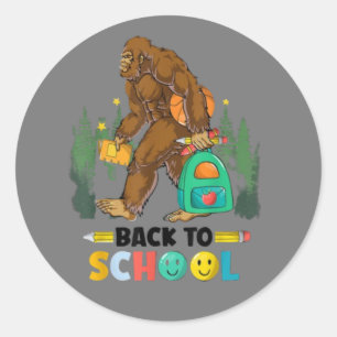 Bigfoot Back to school första skoldagen Runt Klistermärke