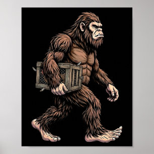 Bigfoot Bärande Kycklinglåda Sasquatch Farm Humor Poster