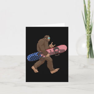 Bigfoot bärare amerikansk Flagga snurrbord för snö Kort