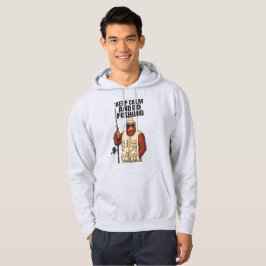 Bigfoot-Behålla-Lugn och gå och fiska bekvämt Hoodie