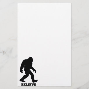 Bigfoot BELIEVE Sasquatch Brevpapper