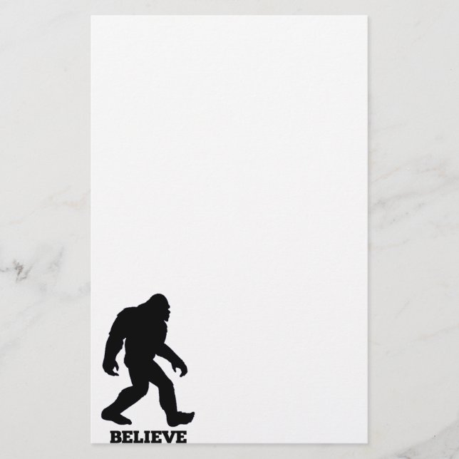 Bigfoot BELIEVE Sasquatch Brevpapper (Framsida)