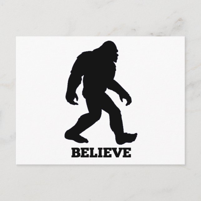 Bigfoot BELIEVE Sasquatch Vykort (Framsida)