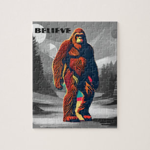 Bigfoot Believer Colorful Sasquatch Motivation Pussel