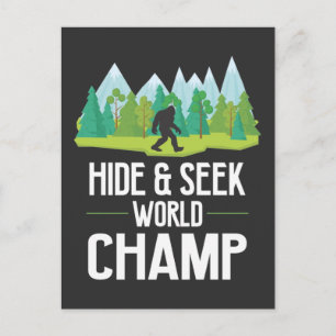 Bigfoot Believer Joke Sasquatch Gömmer Champion Vykort