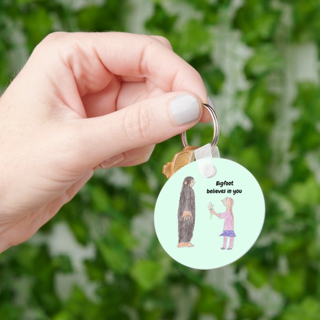 Bigfoot Believes in You Keychain Nyckelring (Hand)