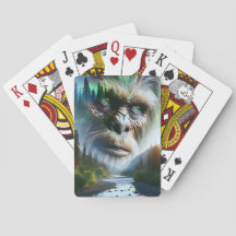 Bigfoot, berg, flod och skog