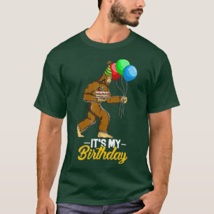 Bigfoot Birthday Cake Balloons Sasquatch Yeti T Shirt