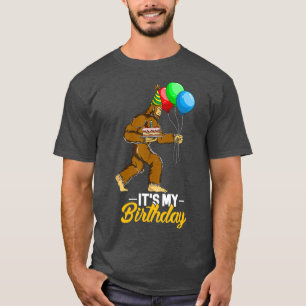 Bigfoot Birthday Cake Balloons Sasquatch Yeti T Shirt