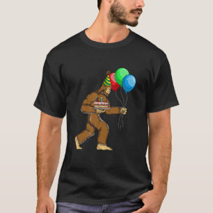 Bigfoot Birthday Cake Balloons Sasquatch Yeti T Shirt