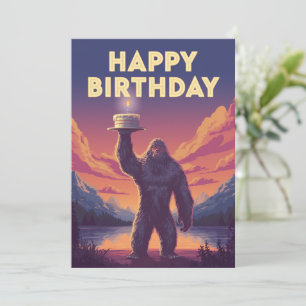 BigFoot Birthday Cryptozoology Art Konstig Funny Inbjudningar