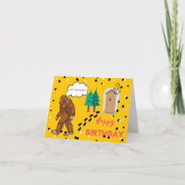 Bigfoot Birthday-Fåniget - funktionellt mappkort Kort
