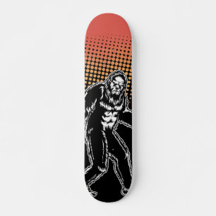 Bigfoot Black Red Sasquatch Creating Silhouette Mini Skateboard Bräda 18,5 Cm