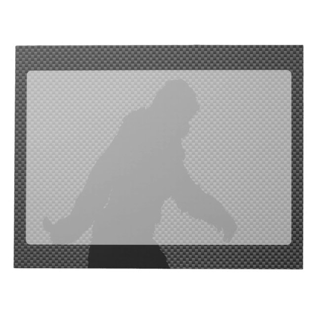 Bigfoot Black Silhouette Carbon Fiber Stil Anteckningsblock (Framsida)