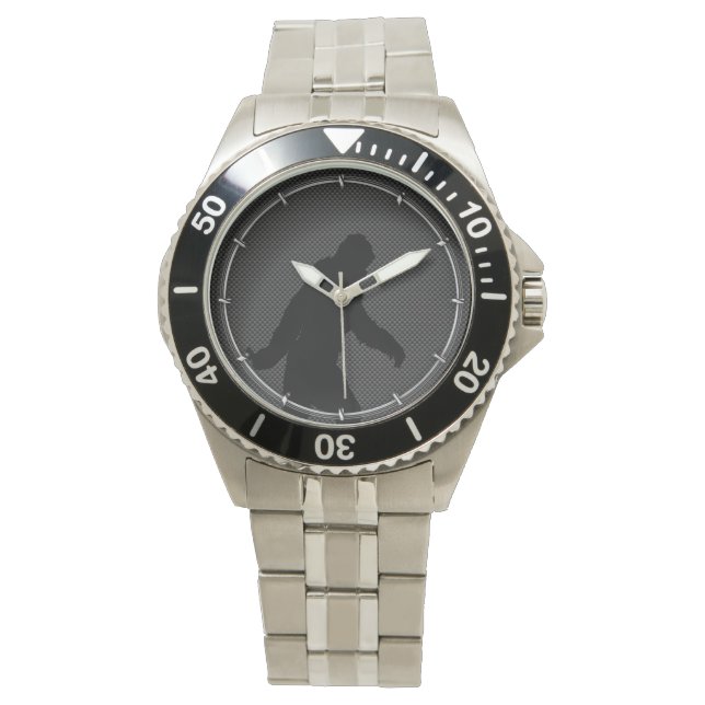 Bigfoot Black Silhouette Carbon Fiber Stil Armbandsur (Framsida)