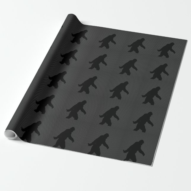 Bigfoot Black Silhouette Carbon Fiber Stil Presentpapper (Utrullad)