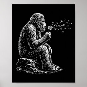 Bigfoot blåser önskningar maskros vintage sasquatc poster