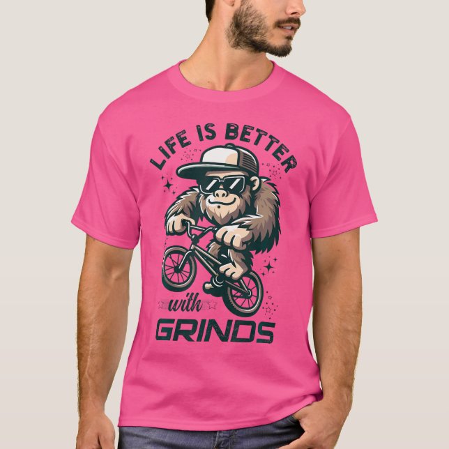 Bigfoot Bmx FreeRider Life är bättre BMX T Shirt (Framsida)