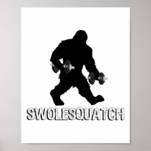 Bigfoot Bodybuilding Hantelvikter Sasquatch Li Poster
