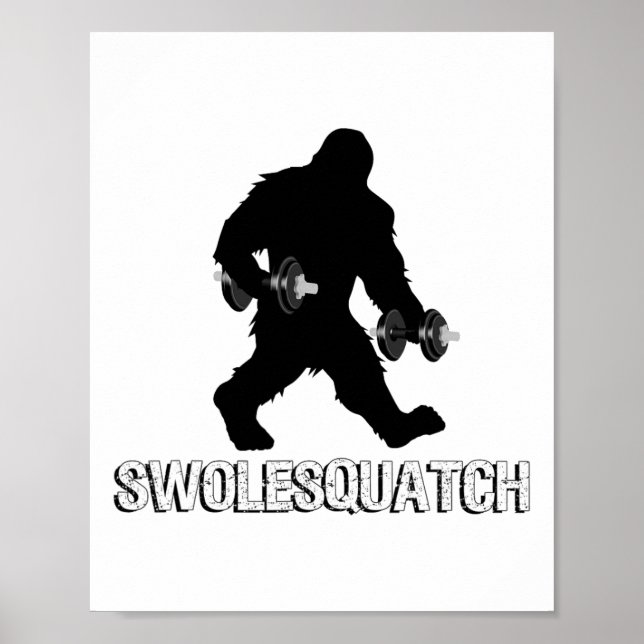Bigfoot Bodybuilding Hantelvikter Sasquatch Li Poster (Framsidan)